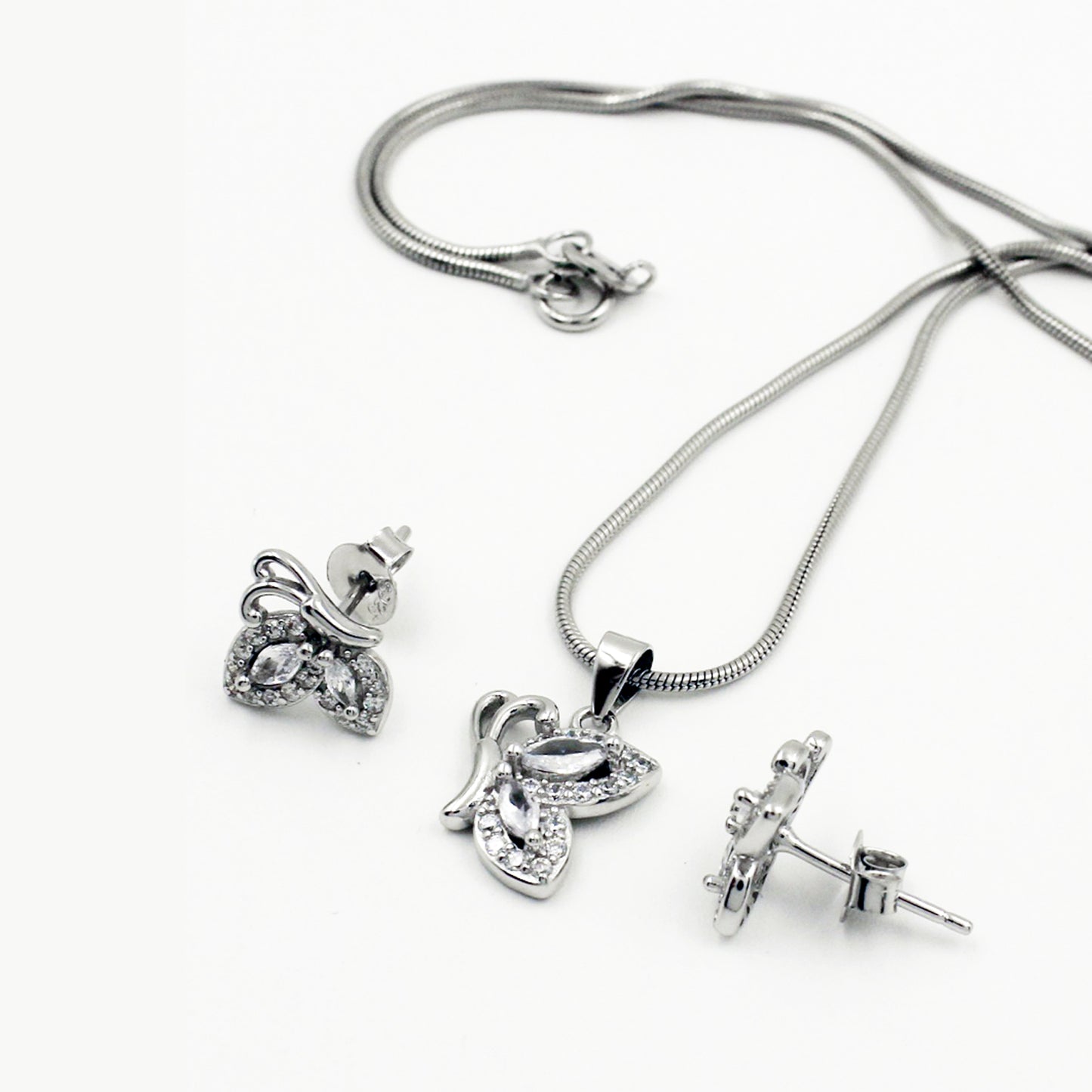 A Silver Charming Butterfly Set