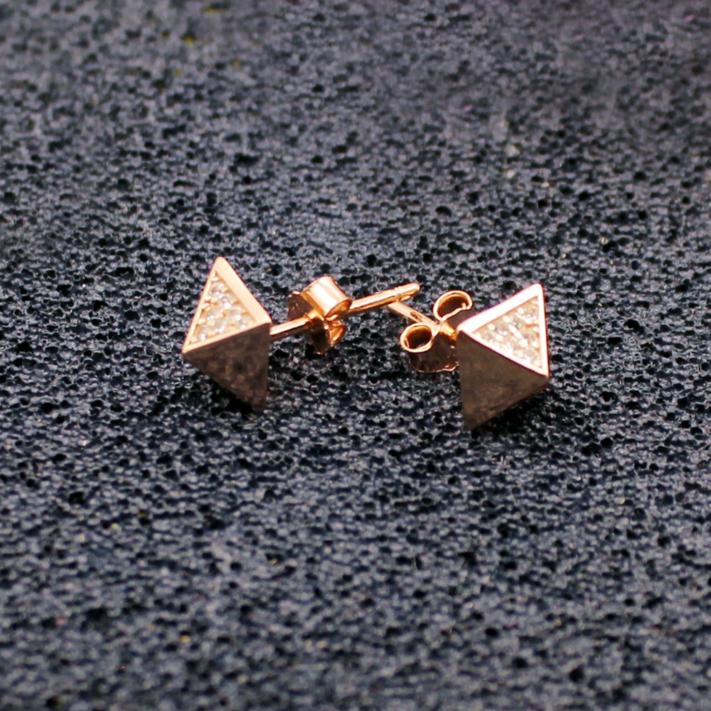 Rose Gold Triangulum Stud Earring