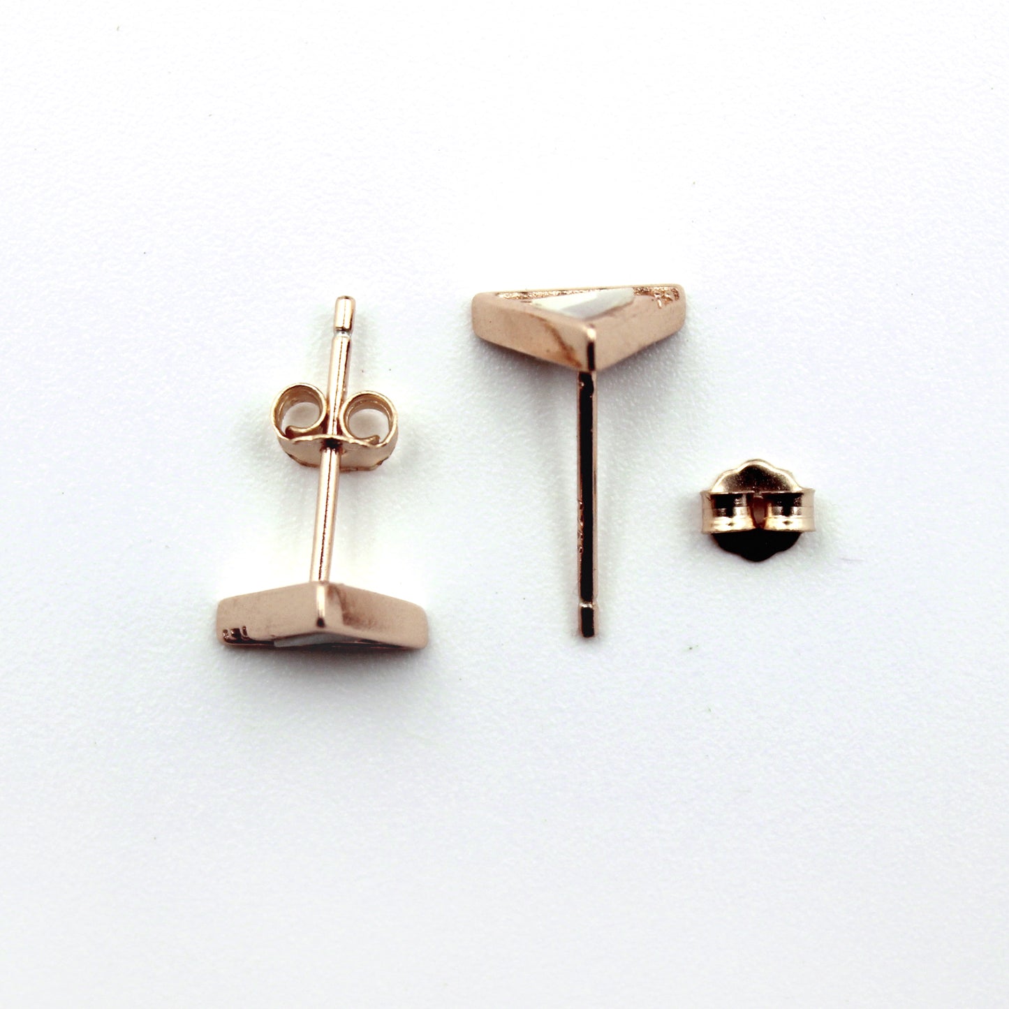 Rose Gold Triangle Stud Earring