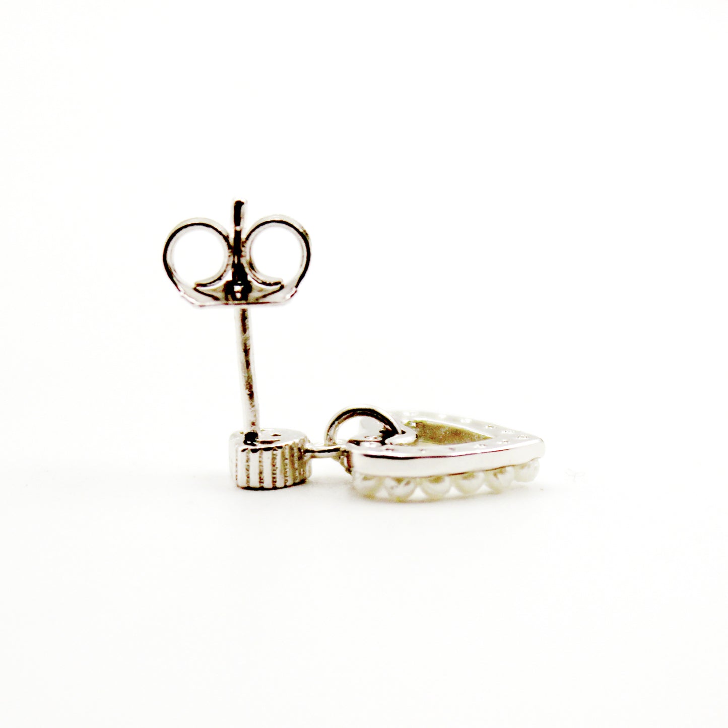 Silver Heart With Pearl tops