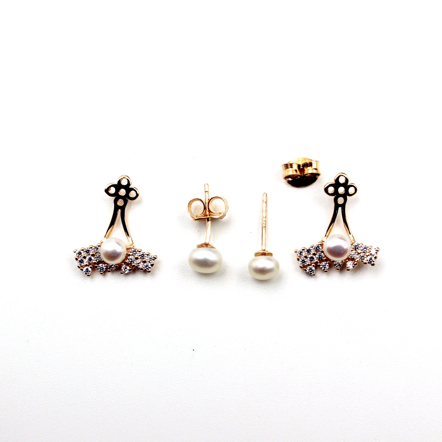 ROSE Gold 2 in 1 Pearl Earring