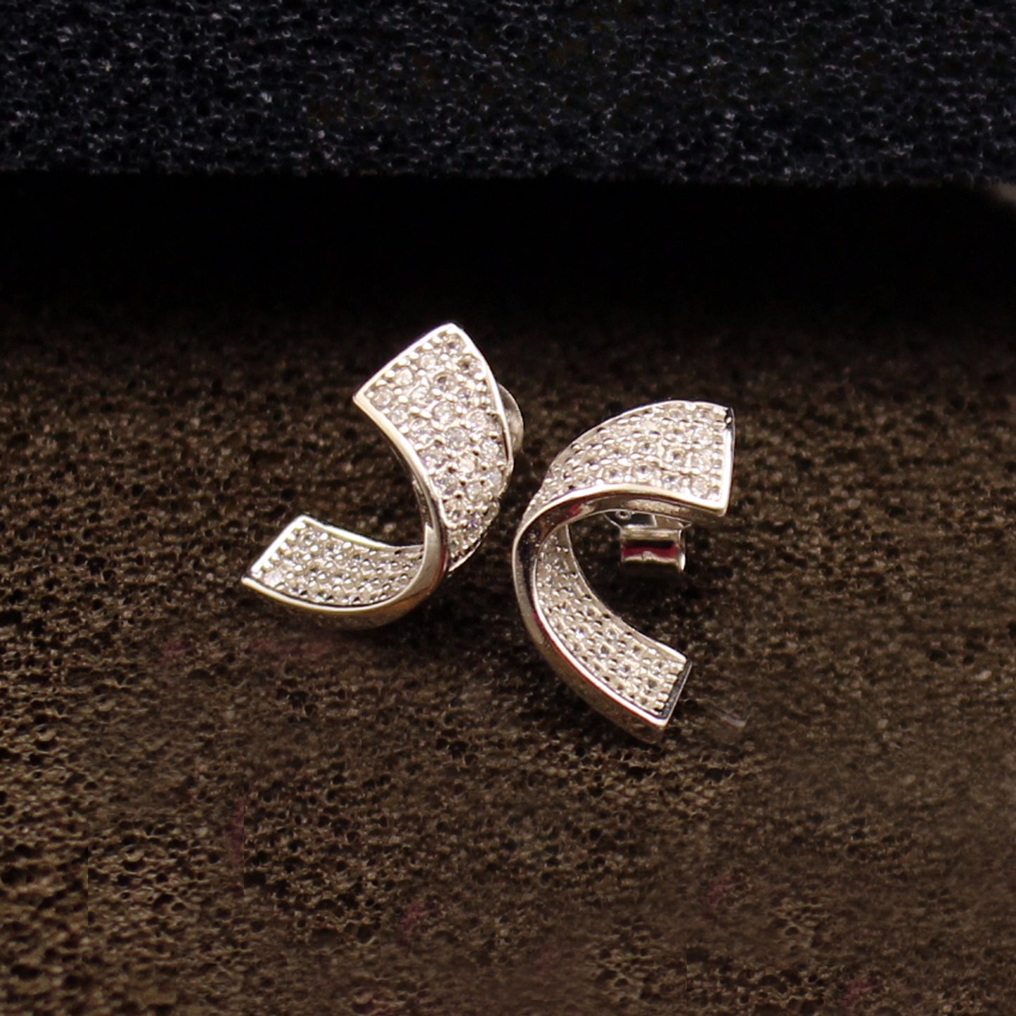 Silver Fancy Wave Earring