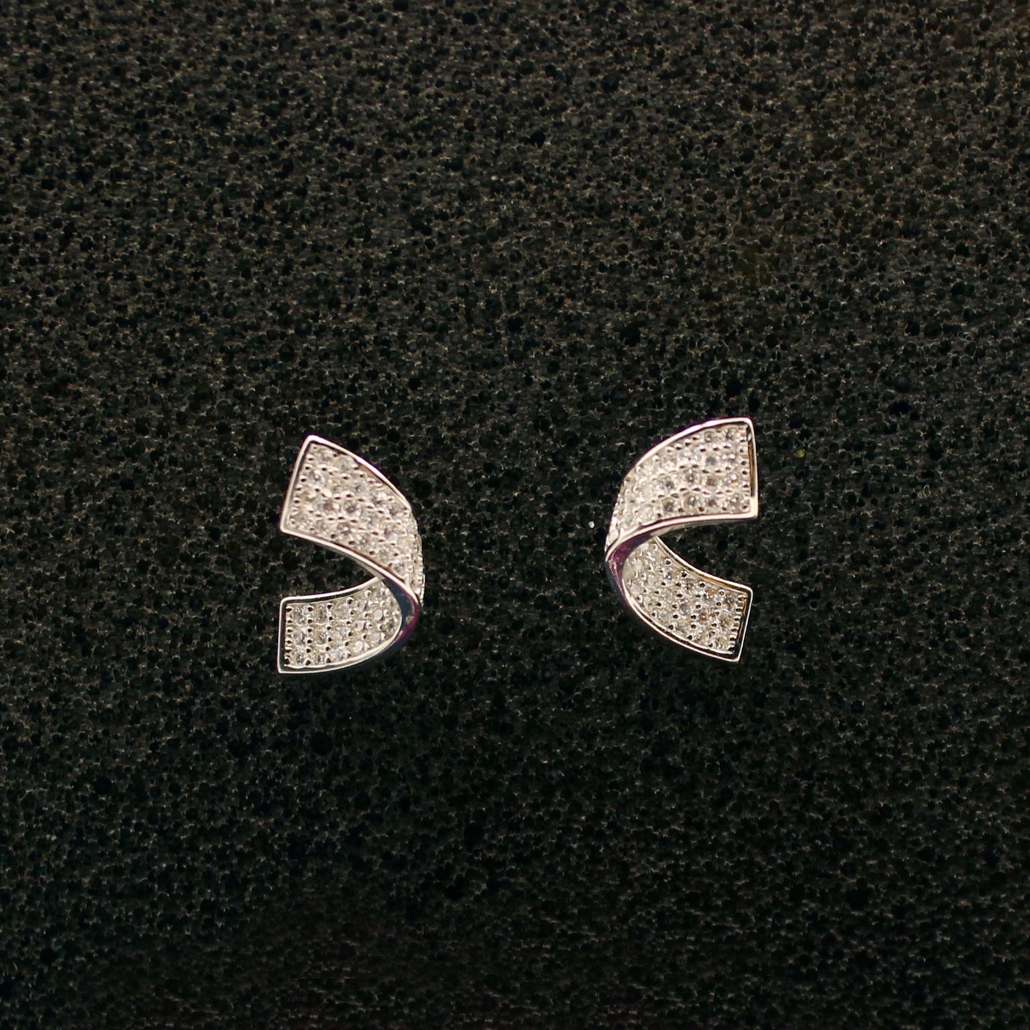 Silver Fancy Wave Earring