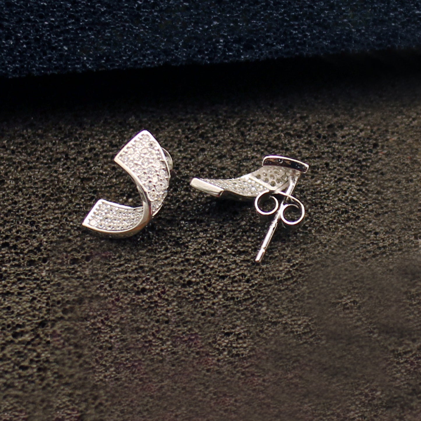 Silver Fancy Wave Earring