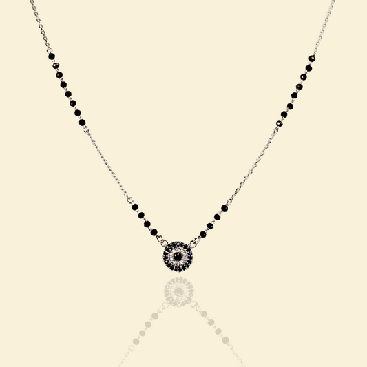 Silver White And Blue Drizzle Drop Mangalsutra