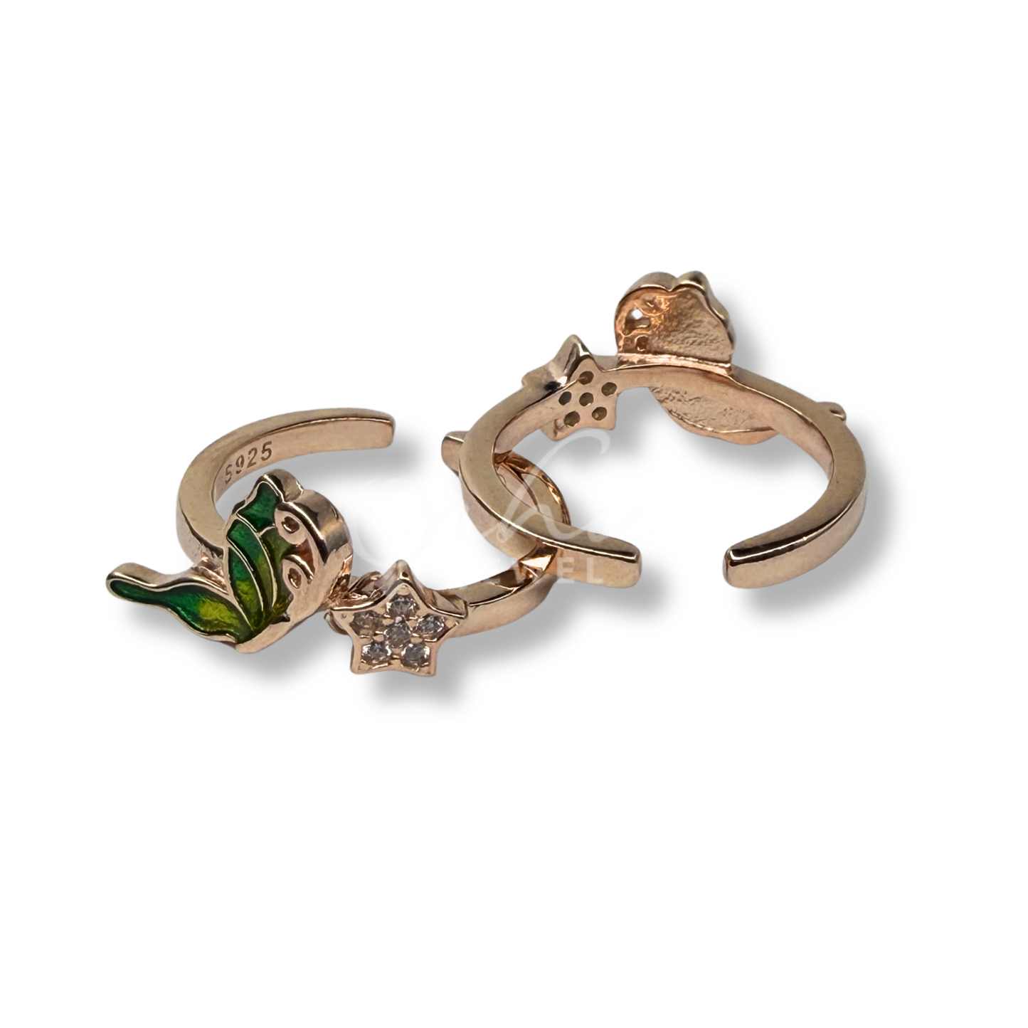 product image ORHU JEWEL 925 Sterling Silver Toe Ring for Women | Multicolor Butterfly with Star Adjustable Toe Ring | CZ Studded Open Band Foot Jewelry (Blue)