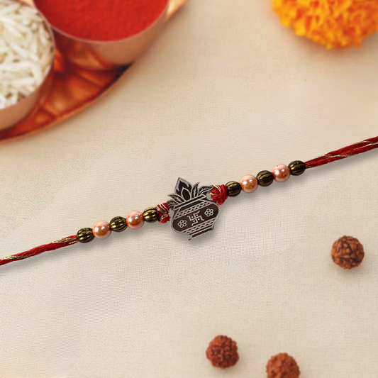 Silver Kalash Rakhi