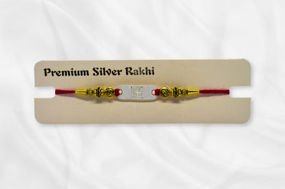 Swastik Blessing Silver Rakhi