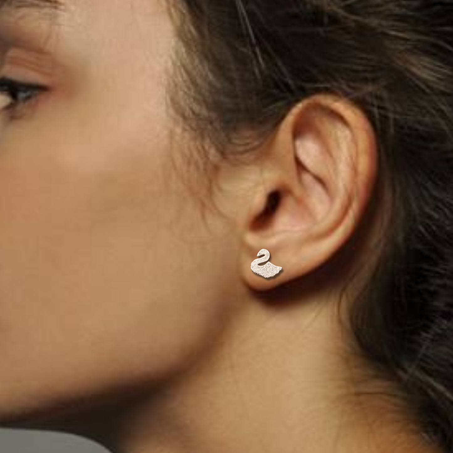 A Silver Stone Dove Earring