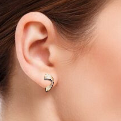 Rose Gold Wave Fancy Earring