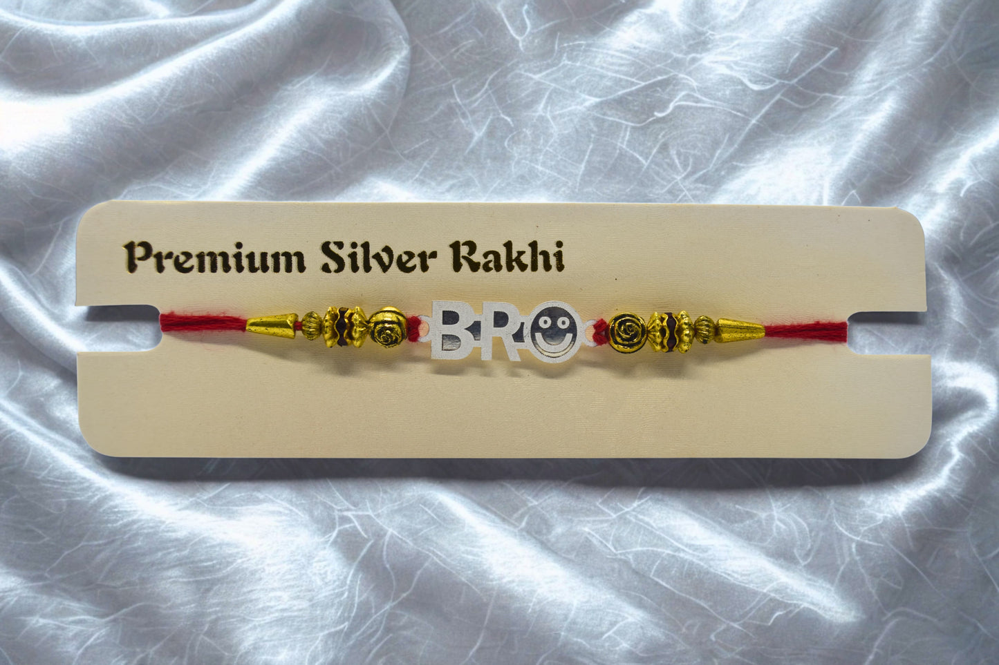 Golden BRO Bond Silver Rakhi