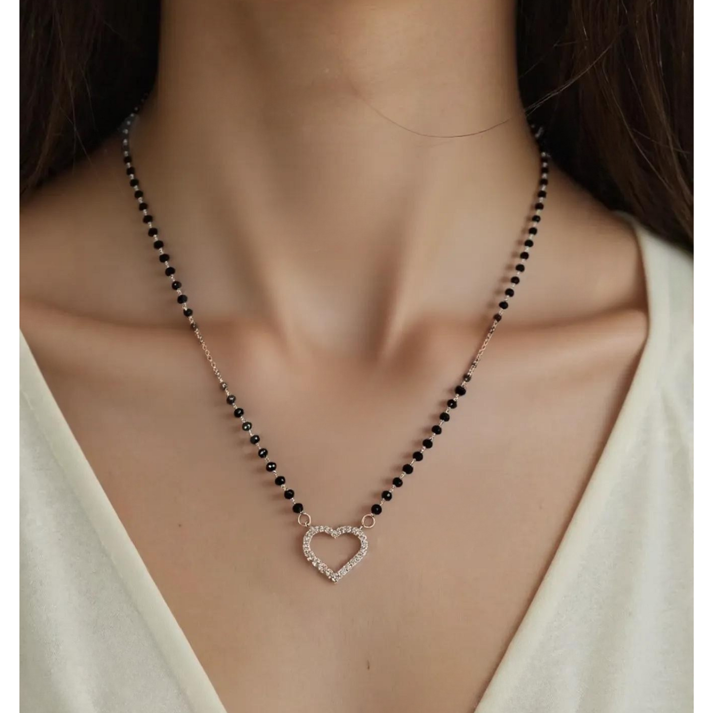 Stone Heart Shape Mangalsutra