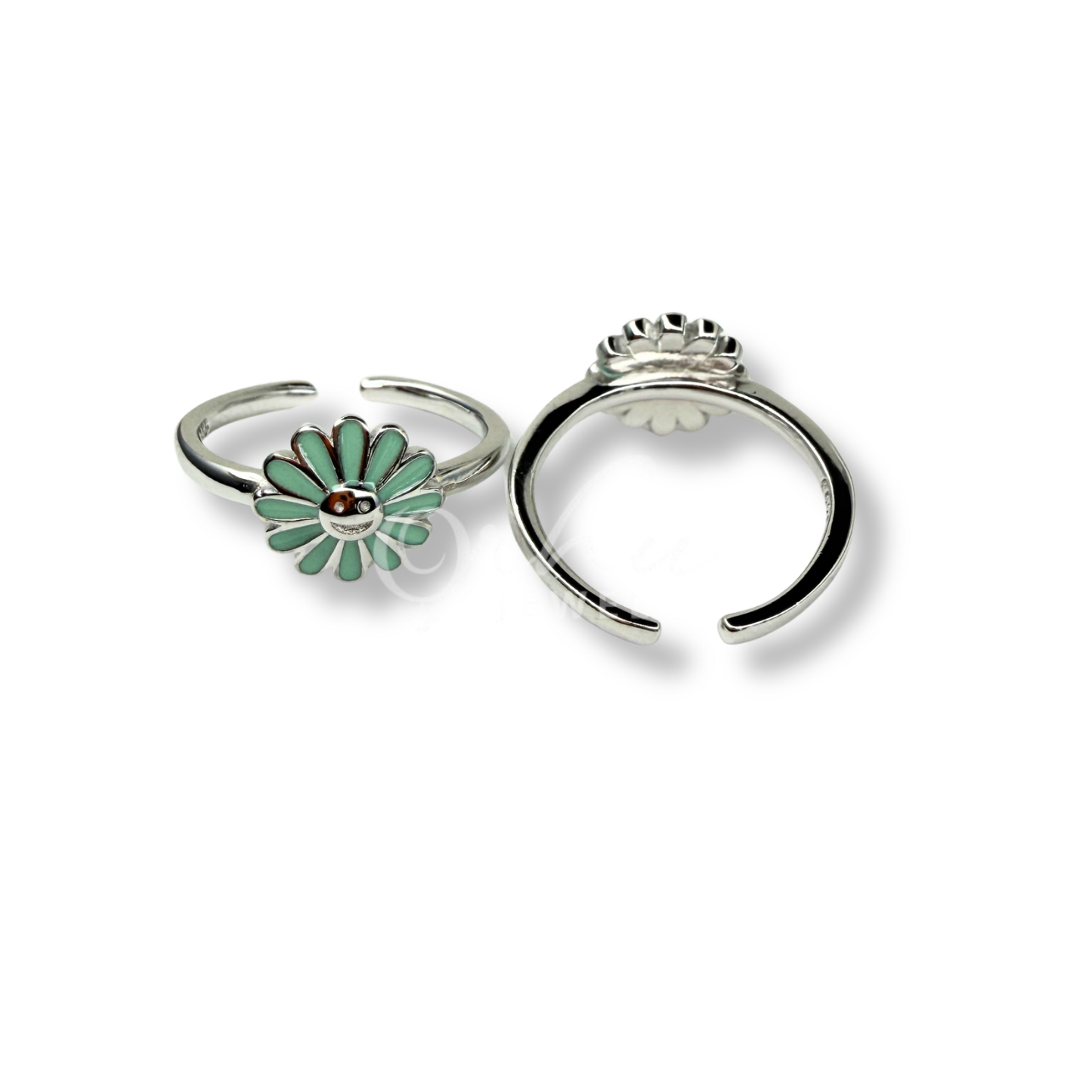 ORHU JEWEL 925 Sterling Silver Mint Daisy Toe Ring for Women | Adjustable Floral Bichiya | 925 Hallmarked Silver Toe Ring