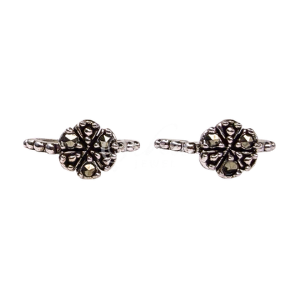 ORHU JEWEL 925 Hallmarked Sterling Silver Toe Rings for Women & Girls | Floral Oxidised Adjustable Bichiya | Traditional Antique Style Daily Wear Foot Ring Pair