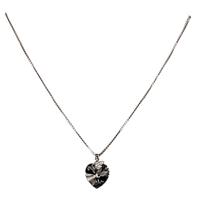A Silver Cristal Heart Shape Necklace