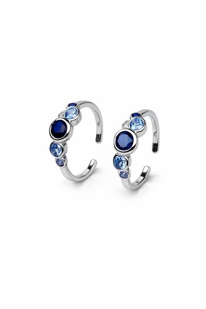 Orhu Jewel 925 Hallmarked Sterling Silver Adjustable Toe Ring for Women Stone Elegant Open Band Minimalist Foot Toe RingRing