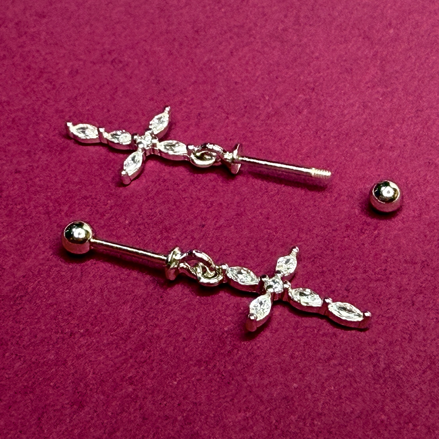 925 Sterling Silver  Bugadi Earrings for Women | Traditional Maharashtrian Ear Piercing Jewelry | CZ Diamond Studded Helix/Cartilage Earring | Hallmarked Fine Jewelry