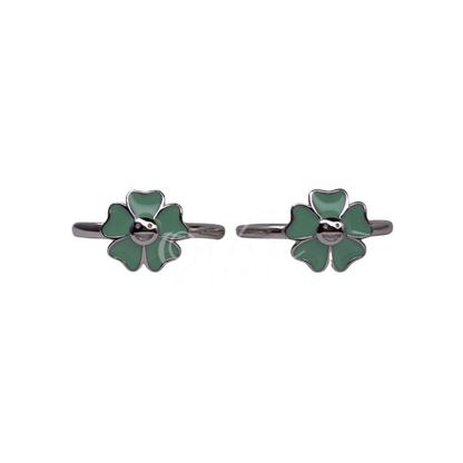 ORHU JEWEL 925 Sterling Silver Mint Green Floral Toe Ring for Women | Adjustable Cute Flower Bichiya | 925 Hallmarked Toe Ring