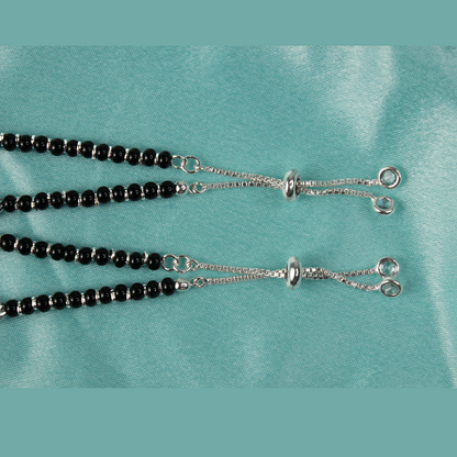 Naynika Black Beads Anklets