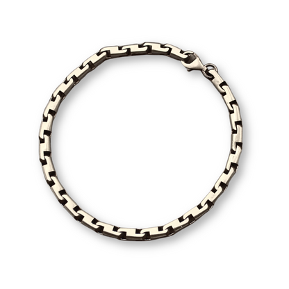 Box Link Chain  Silver Bracelet