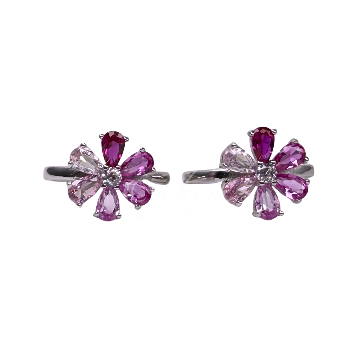ORHU JEWEL 925 Sterling Silver Pink Crystal Flower Toe Ring for Women | Adjustable Floral Bichiya | 925 Hallmarked Toe Ring