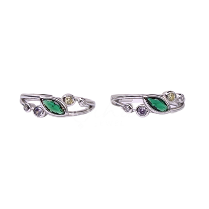 Orhu Jewel 925 Hallmarked Sterling Silver Adjustable Toe Ring for Women Stone Elegant Open Band Minimalist Foot Toe RingRing