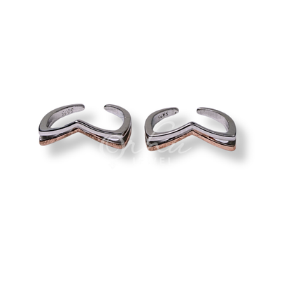 ORHU JEWEL 925 Sterling Silver Hallmarked Toe Ring for Women | Adjustable Designer Bichiya | Dual Tone  Engraved Open Band Toe Ring | Traditional & Daily Wear Foot Jewelry