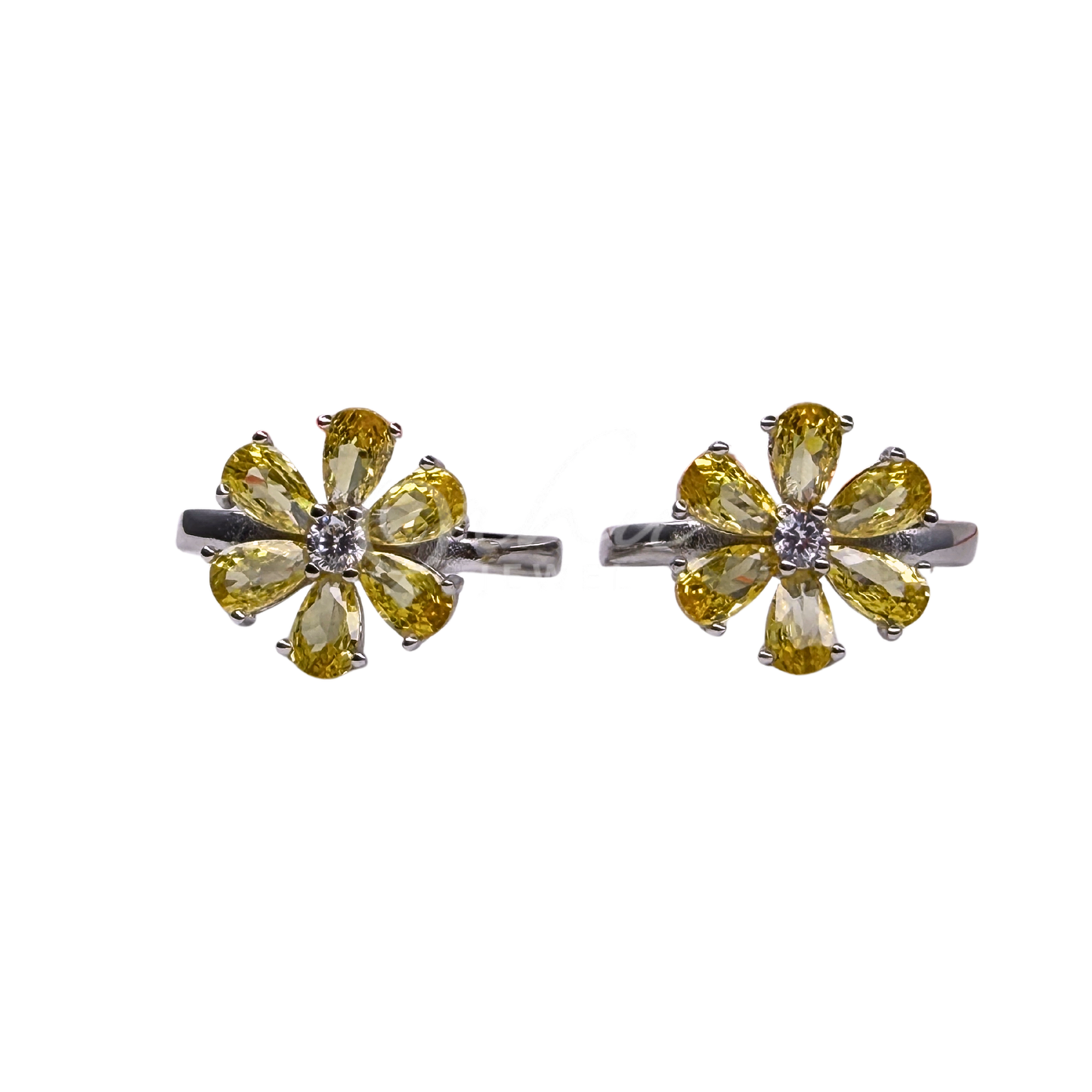 ORHU JEWEL 925 Sterling Silver Yellow Flower Toe Ring for Women & Girls | Adjustable Floral Bichiya | 925 Hallmarked Silver Toe Ring