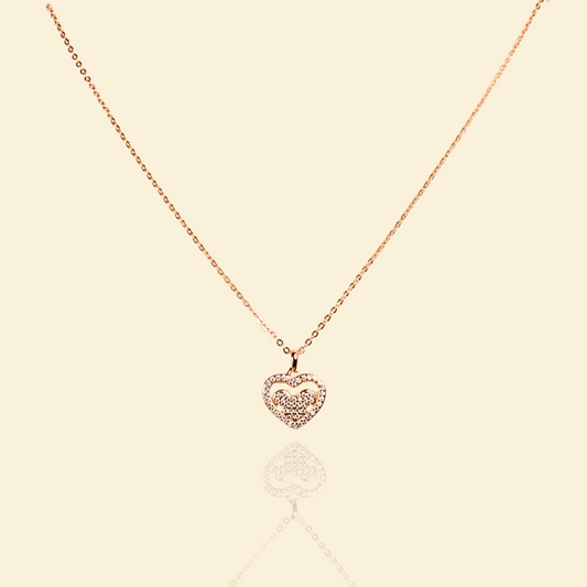 Rose Gold Heart With Micky Pendant