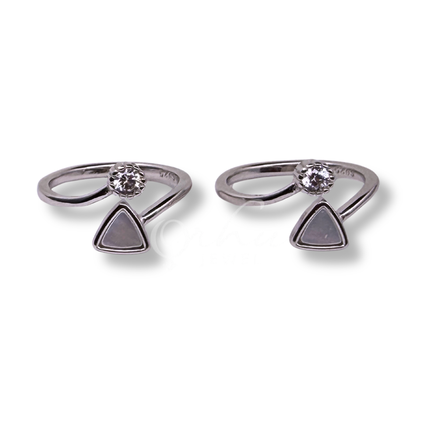 925 Hallmarked Sterling Silver Geometric Toe Ring for Women adjustable bichiya