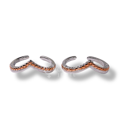 ORHU JEWEL 925 Sterling Silver Hallmarked Toe Ring for Women | Adjustable Designer Bichiya | Dual Tone Engraved Open Band Toe Ring | Traditional & Daily Wear Foot Jewelry