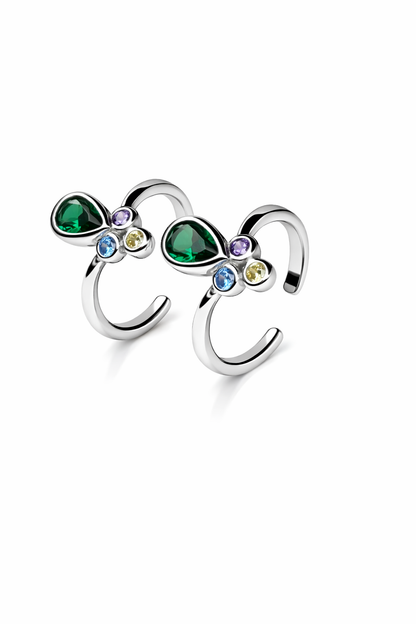 Orhu Jewel 925 Hallmarked Sterling Silver Adjustable Toe Ring for Women Stone Elegant Open Band Minimalist Foot Toe RingRing