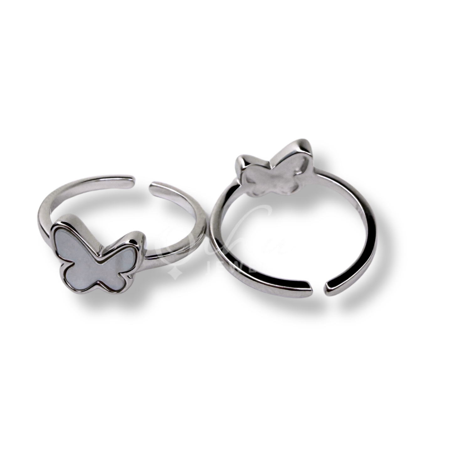 ORHU JEWEL 925 Hallmarked Sterling Silver Geometric Toe Ring for Women | Minimal Diamond Shape Adjustable Toe Ring | Elegant Daily Wear Foot Jewelry (Butterfly Charm Toe Ring)