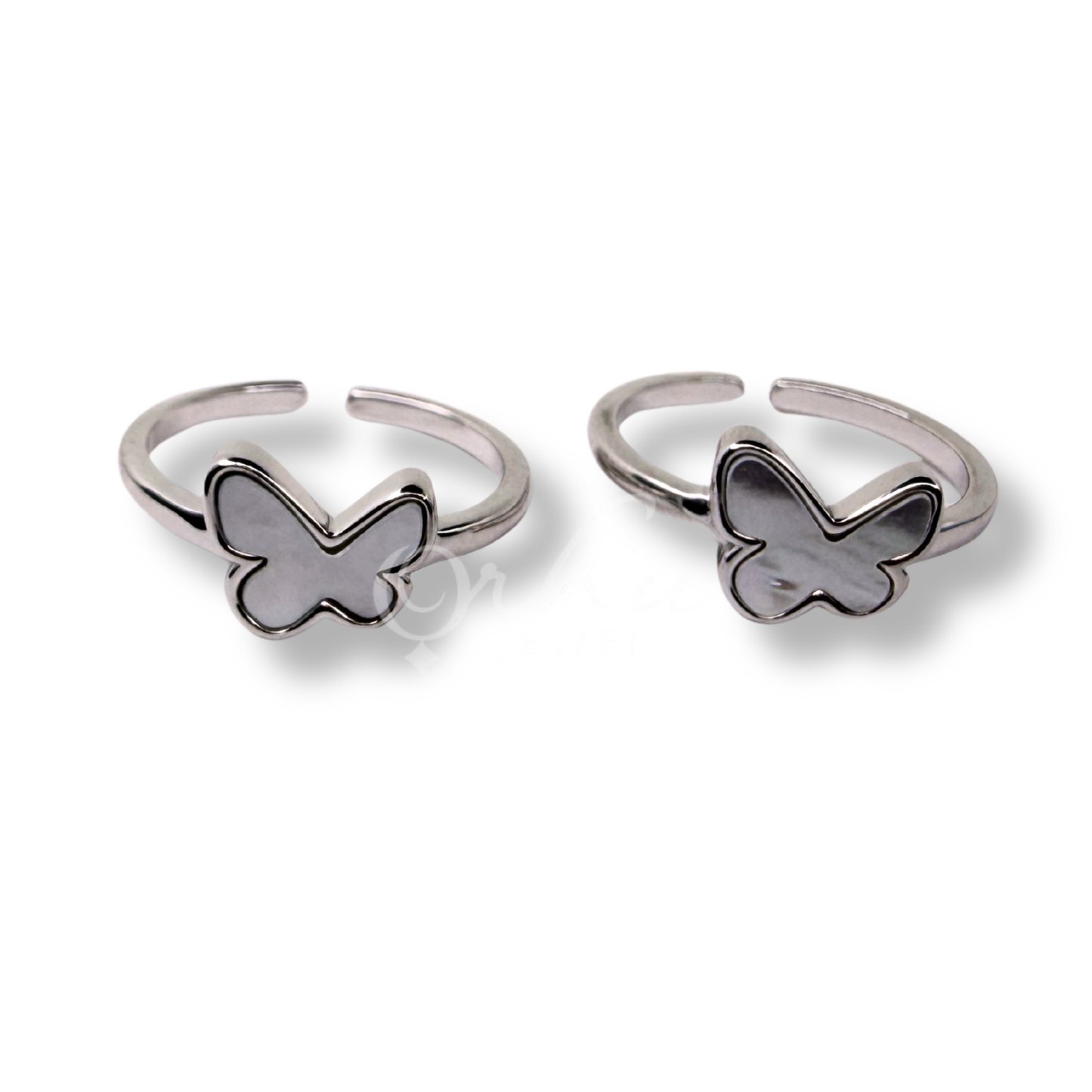 ORHU JEWEL 925 Hallmarked Sterling Silver Geometric Toe Ring for Women | Minimal Diamond Shape Adjustable Toe Ring | Elegant Daily Wear Foot Jewelry (Butterfly Charm Toe Ring)