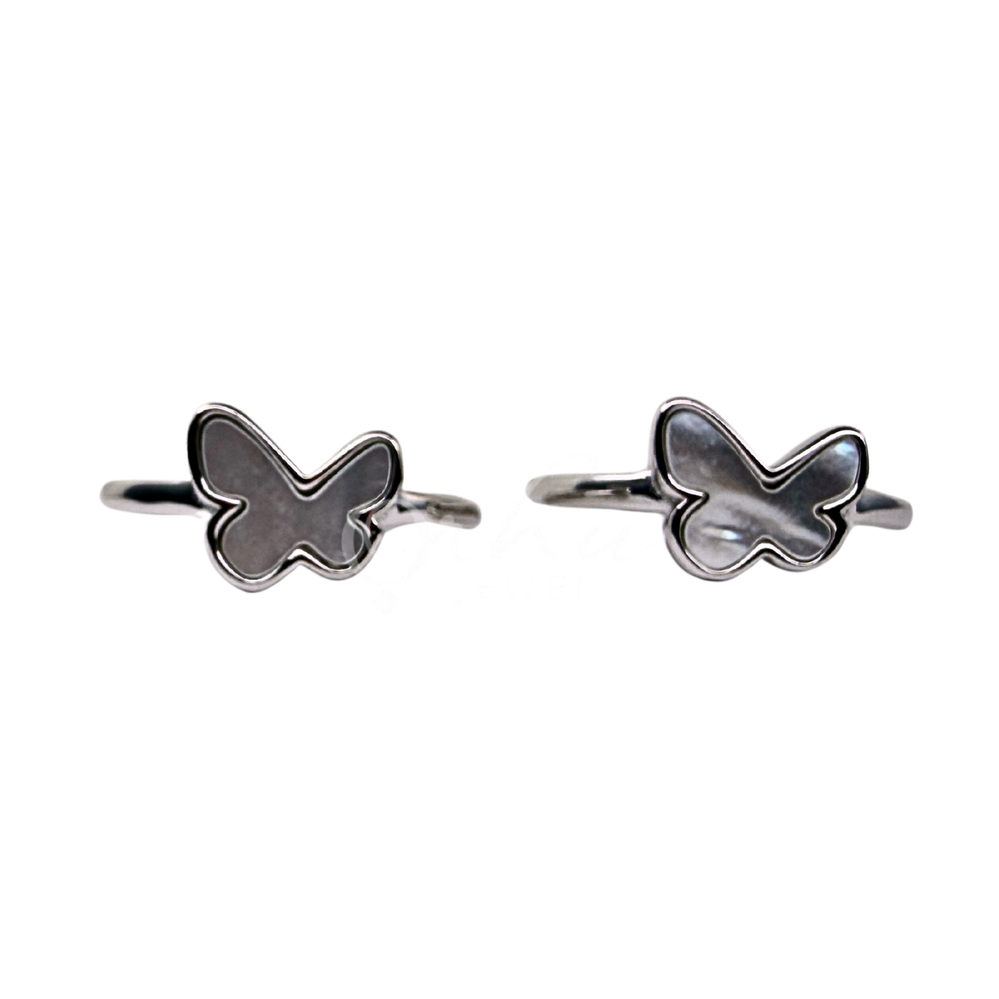 ORHU JEWEL 925 Hallmarked Sterling Silver Geometric Toe Ring for Women | Minimal Diamond Shape Adjustable Toe Ring | Elegant Daily Wear Foot Jewelry (Butterfly Charm Toe Ring)