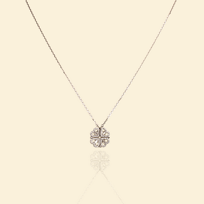 Silver Clover Heart Convertible Necklace