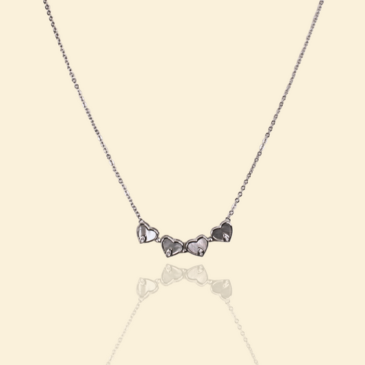 Silver Clover Four Heart Convertible Necklace