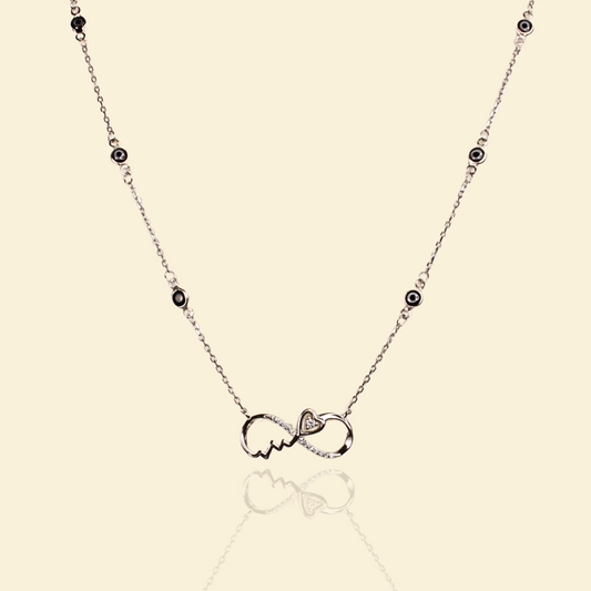 Silver Sparkling Sweet Heart Necklace