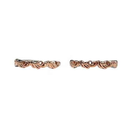 ORHU JEWEL 925 Sterling Silver Hallmarked Toe Ring for Women | Adjustable Designer Bichiya | Dual Tone Floral Engraved Open Band Toe Ring | Traditional & Daily Wear Foot Jewelry (Beaded Floral Rose Gold Toe Ring)