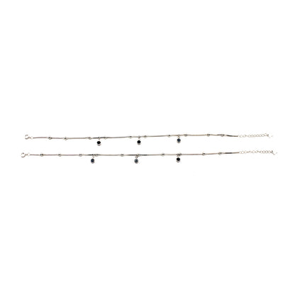 Silver Evil Eye Anklet