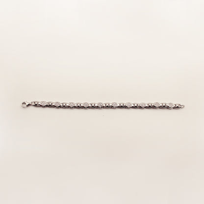 Boys Geometric Silver Bracelet with Diamond-cut Accents
