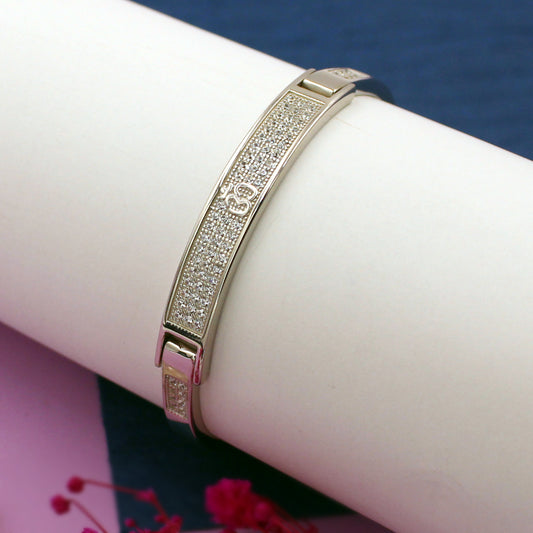 Boys Modern Open Cuff Bracelet with Diamond Accents