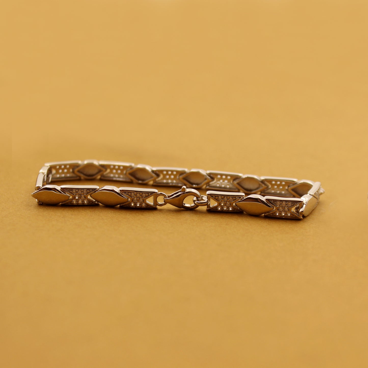Silver Fishbone Link Bracelet