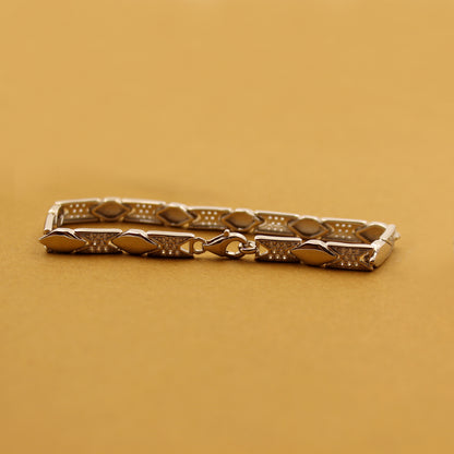 Silver Fishbone Link Bracelet