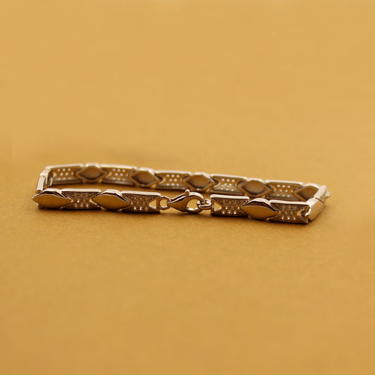 Silver Fishbone Link Bracelet
