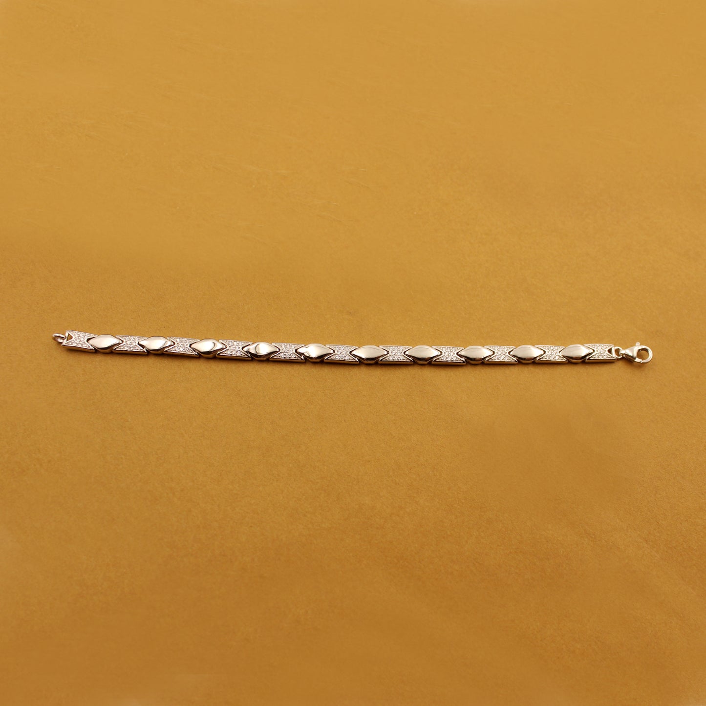 Silver Fishbone Link Bracelet
