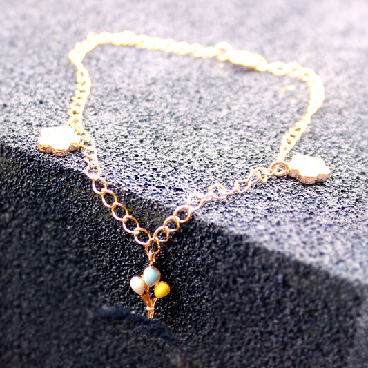 Rose Gold Flower With Balloon Bracelet