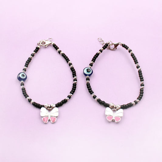 Evil Eye With Pink And White Butterfly