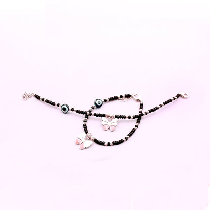 Evil Eye With Pink And White Butterfly