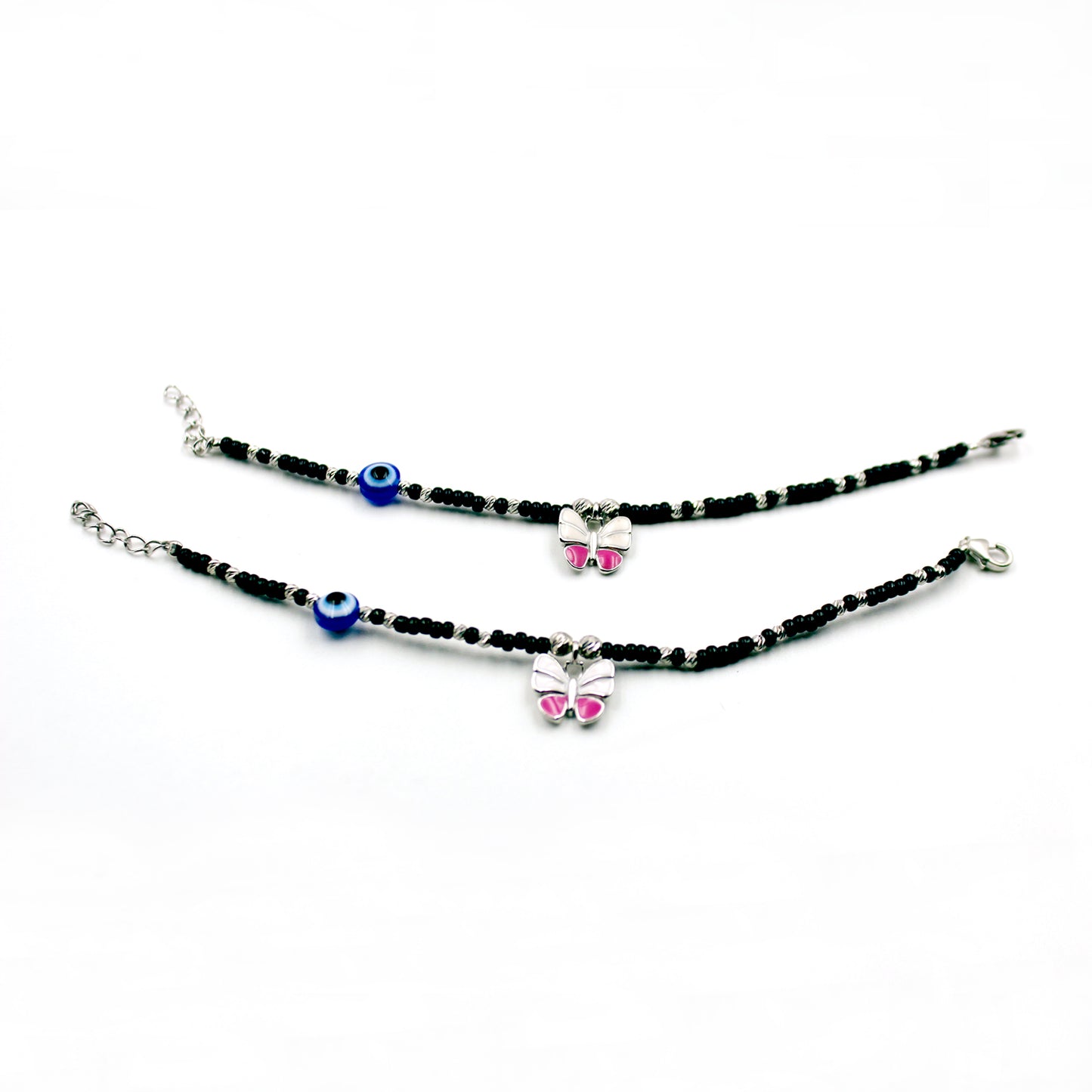 Evil Eye With Pink And White Butterfly